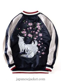 Floral Fox Embroidered Sukajan Souvenir Jacket [Reversible] 1