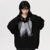 Hooded Bowknot Print Streetwear Japanese Jacket 5