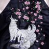 Floral Fox Embroidered Sukajan Souvenir Jacket [Reversible] 4