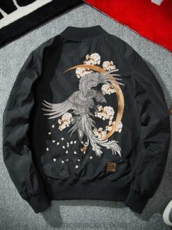 Floral Rising Phoenix Embroidered Sukajan Souvenir Jacket 1