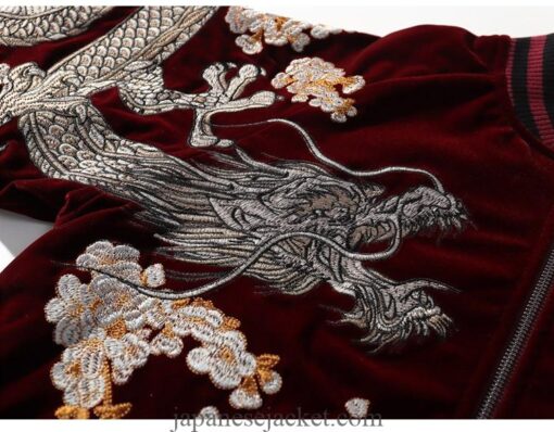 Phoenix Half Moon Dual Dragon Embroidered Sukajan Souvenir Jacket 15