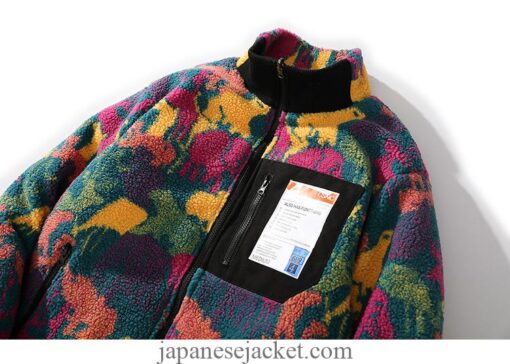 Reversible Parka Colorful Animal Paint Japan Camouflage Streetwear Jacket 13