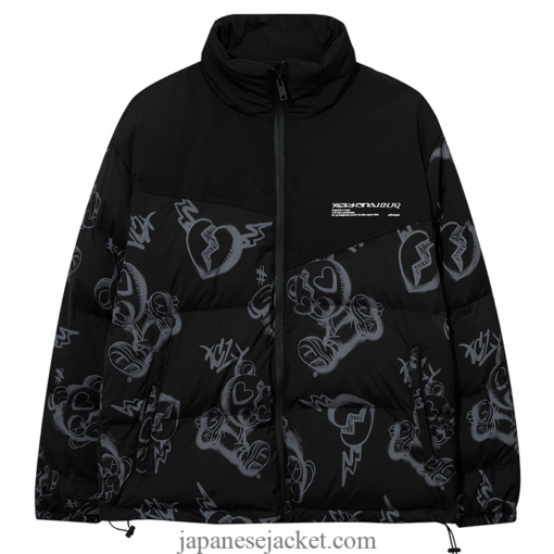 Patchwork Parka Funny Bear Japanese Streetwear Jacket 3