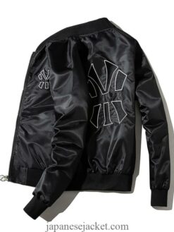 Black Jet Abstract Symbol Embroidered Souvenir Pilot Jacket 1