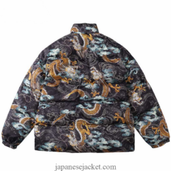 Japan Parka Streetwear Dragon Cloud Print Harajuku Streetwear Jacket 2