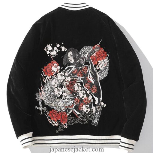 Fearless Geisha Embroidered Sukajan Souvenir Jacket 1