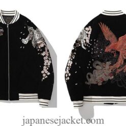 Legendary Creatures Tiger Turtle Dragon Phoenix Embroidered Sukajan Souvenir Jacket 10