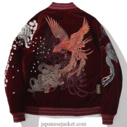 Legendary Creatures Tiger Turtle Dragon Phoenix Embroidered Sukajan Souvenir Jacket 1
