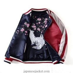 Floral Fox Embroidered Sukajan Souvenir Jacket [Reversible] 2