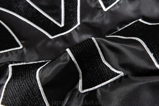 Black Jet Abstract Symbol Embroidered Souvenir Pilot Jacket 4