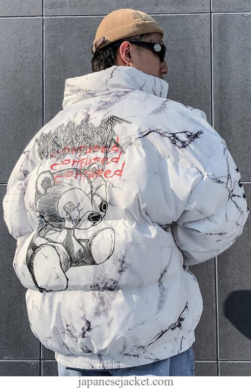 Parka Hurt Bear Print Harajuku Padded Japanese Streetwear Jacket 13