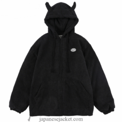 Japan Plain Devil Hooded Harajuku Streetwear Jacket