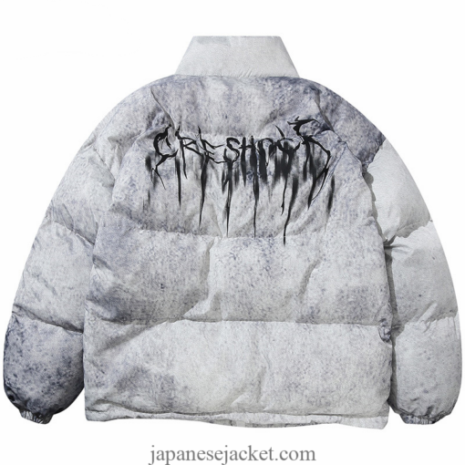 Padded Tie Dye Graffiti Parka Japanese Streetwear Jacket 3