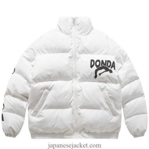 Parka Graffiti Letter Print Padded Donda Japanese Streetwear Jacket 4