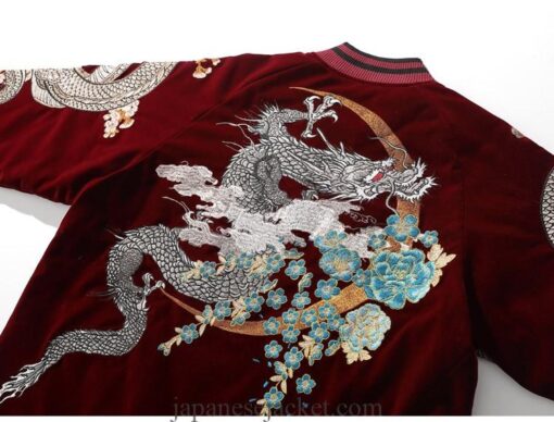 Half Moon Legendary Dragon Embroidered Sukajan Souvenir Jacket 14