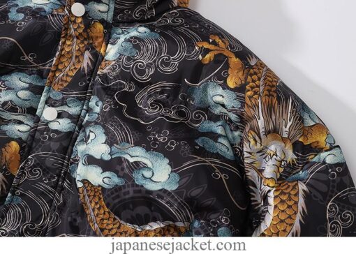 Japan Parka Streetwear Dragon Cloud Print Harajuku Streetwear Jacket 16
