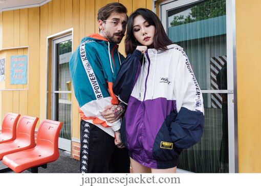 Hooded Windbreaker Casual Color Block Japan Streetwear Jacket 11