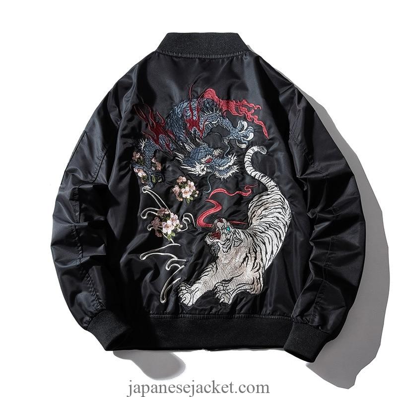 Legendary Embroidered Tiger Fighting Dragon Sukajan Japanese Jacket |