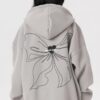 Hooded Bowknot Print Streetwear Japanese Jacket 14