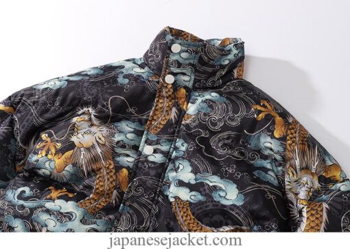 Japan Parka Streetwear Dragon Cloud Print Harajuku Streetwear Jacket 14