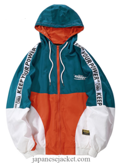 Hooded Windbreaker Casual Color Block Japan Streetwear Jacket