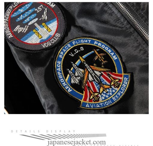 Embroidered Space Rocket Fighter Military Japan Pilot Jacket (Many Colors) 2