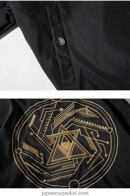Embroidered Pyramid Circle Pattern Symbol Japan Pilot Jacket 1