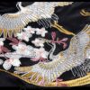 Embroidered Floral Rising Cranes Sukajan Japanese Jacket (Green, Black) 4