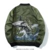 Embroidered Whale The Great Wave Sukajan Japanese Jacket (Black, Green, Red) 12