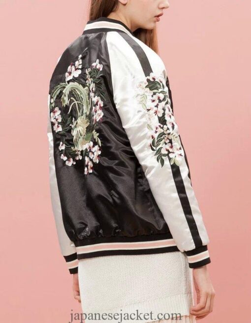 Embroidered Cherry Blossom Women Sukajan Japan Jacket [Reversible] 3